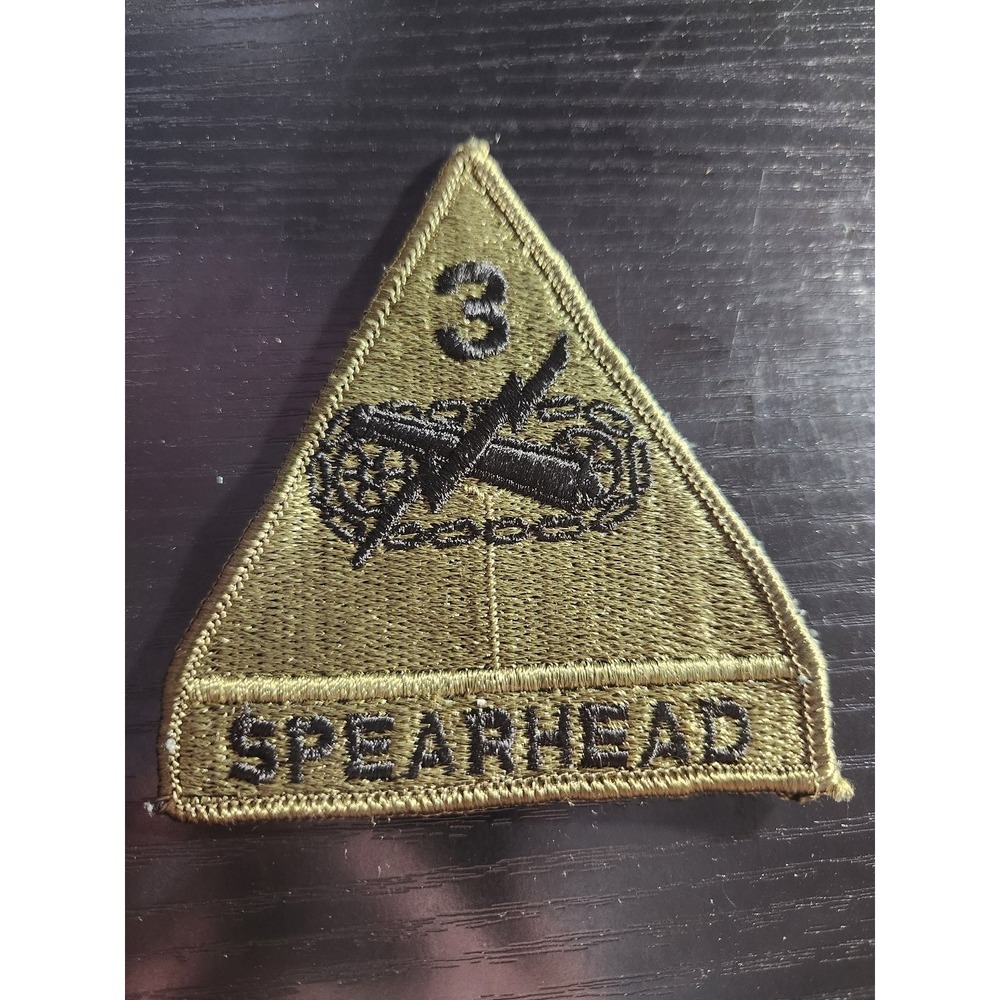US Army 3rd Armored Division Spearhead Patch SSI Military Collectible Olive Drab